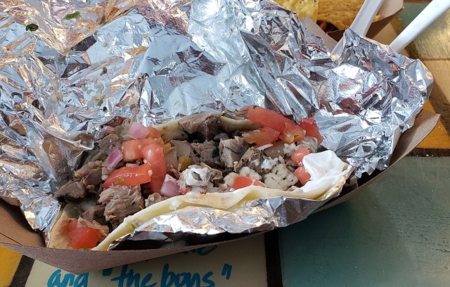 Pato tacos with queso fresco, pico de gallo and sour cream