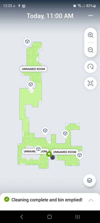 Screenshot of my Roomba's floor map it created in its first run