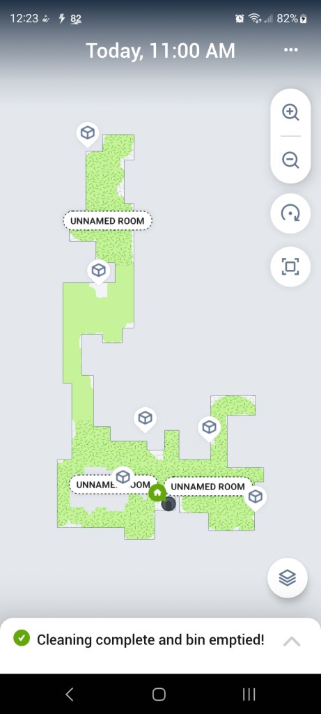 Screenshot of my Roomba's floor map it created in its first run